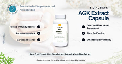 FounditGood FiG Nutra’s AGK Extract Capsules | Herbal Immune Support Supplement | Amla, Giloy, Kalmegh Extracts Blend | 60 Veg Capsules
