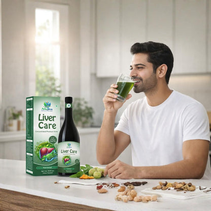 AnuJiva Liver Care Concentrated Premium Herbal Drink, Sugar Free, Pure Extract, Liquid, 1000 ml