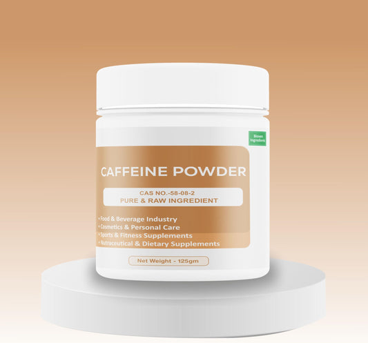 Caffeine Powder | High-Purity Food Additive| Dietary Supplements & Functional Nutrition | Energy Drinks, Beverages & Fortified Food Applications | 125 gm