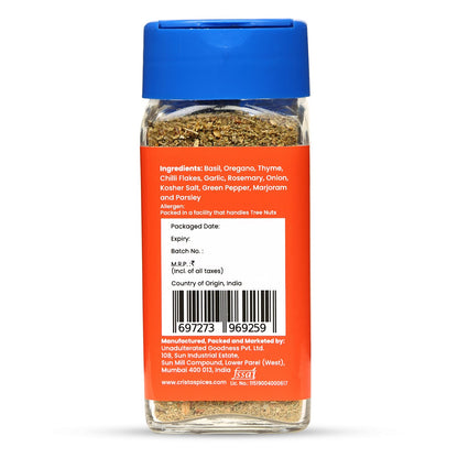CRISTA Classic Italian Seasoning | Pizza & Pasta Seasoning | Vegan | Fresh & Flavourful | Zero added Colours, Fillers, Additives & Preservatives | 40 gms