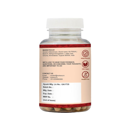 Nutrava Triphala Capsules 500mg | Ayurvedic Digestive Cleanse & Detox Supplement for Gut Health, Digestion & Immunity | Herbal Supplement for Men & Women | 60 Veg Capsules