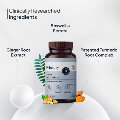 Miduty Joint InflamEaze – Boswellin, Curcumin C3 Complex, Ginger Extrac- image 7