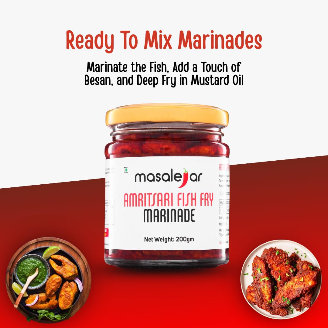 Masalejar Amritsari Fish Fry Marinade 200g, Ready to Cook Spice Mix for Fish Masala, Fish Curry Masala, Chicken Masala, Mutton Masala, Tandoori Masala & Chicken Marinade