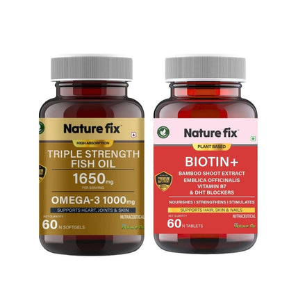 Nature Fix Biotin+ And Triple Strength Fish Oil Combo