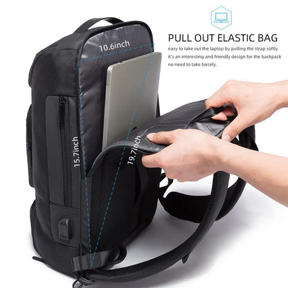 BANGE 17 Inch Laptop Backpack,Business Travelling Backpack With Usb Charger Port,Weekender Carry-On Backpack With Luggage Sleeve For Women And Men…,Black