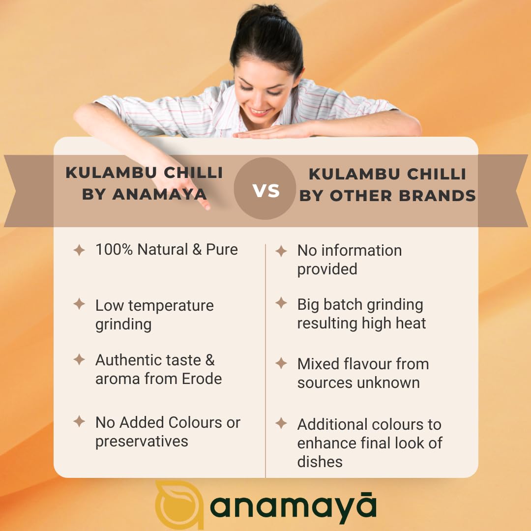 Anamaya Kulambu Masala Powder | Kulambhu Miglai Thool | 100 gms | Packed in a resealable pouch | 100% Pure and Natural Ingredients