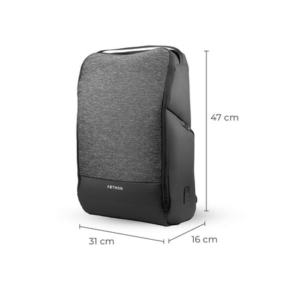 AETHON | Infusion 15.6-inch Laptop Backpack | Water-Resistant with Multiple Pockets for Office, Travel | Shoulder Bag Made with Lightweight, Durable PE Material (Grey)