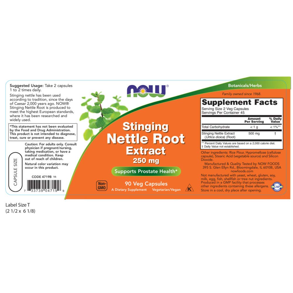 Now Foods Nettle Root Extract 250mg, 90 V Capsule- image 8