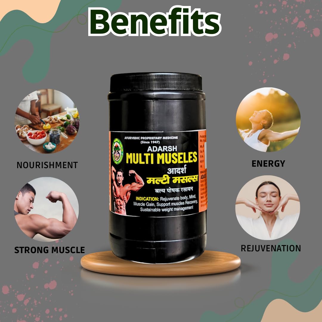 Adarsh Ayurvedic Pharmacy Multi Muscles Herbal Supplement for Strength, Nourishment & Rejuvenation - 200g