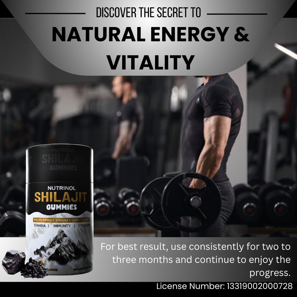 Knoll Healthcare Nutrinol Shilajit Gummies | Tamarind Flavour | No Added Sugar | 30 Gummies | Supports Energy, Strength & Daily Wellness