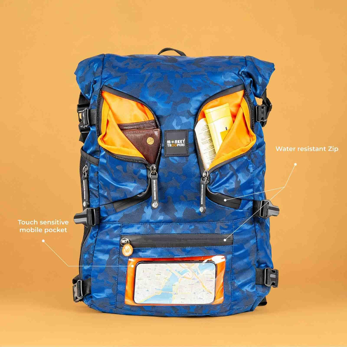 MONKEY TROOPERS Stormy Travel Backpack Bag for Man & Women, 25L