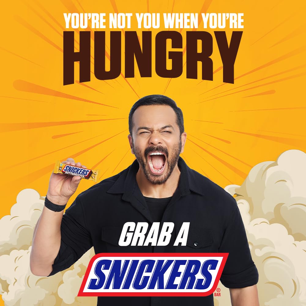 Snickers Butterscotch Flavoured Chocolate Bar | Loaded with Crunchy Peanuts, Nougat & Caramel | Irresistibly Nutty Chocolate Bar | 40g | Pack of 10