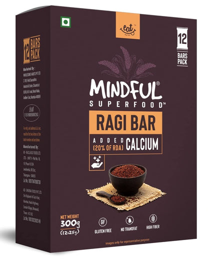 Eat Anytime Mindful Healthy Energy Ragi Bar | Gluten Free & High Fiber | Energy