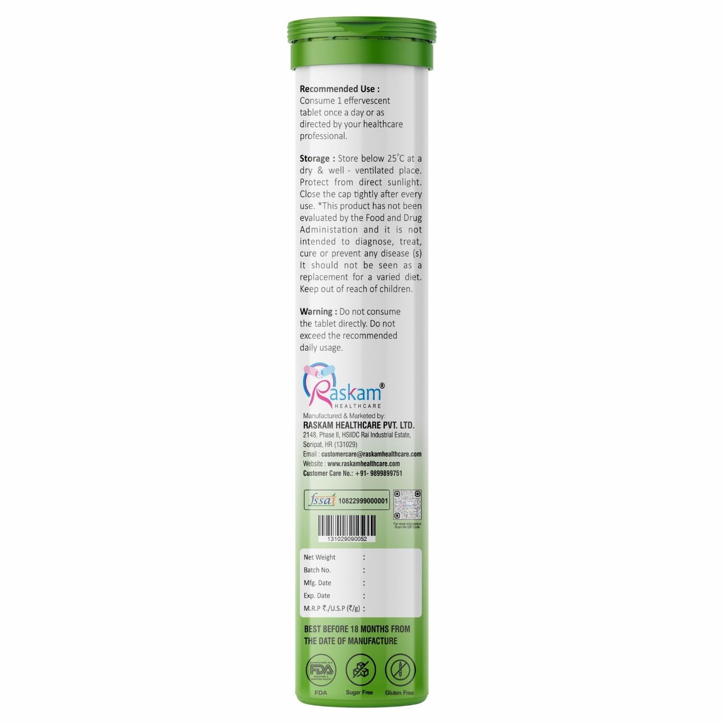 Raskam ACV Moringa Effervescent Tablets | Fizz 15 Tablets in Mixberries Flavour | Natural Energy & Immunity Booster with Antioxidants to Control Cravings | 500mg (Pack of 1)