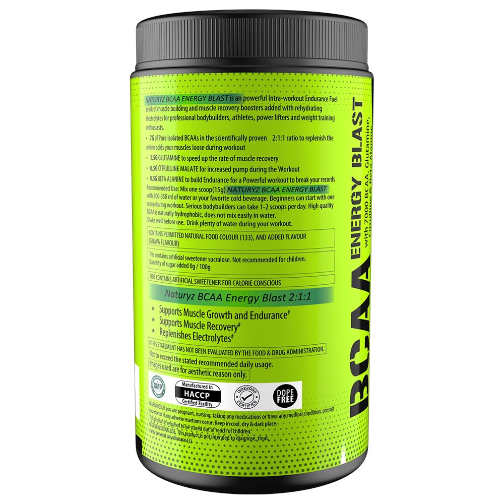 NATURYZ BCAA Energy Blast Pre Intra Post Workout Supplement With 7000 B- image 7
