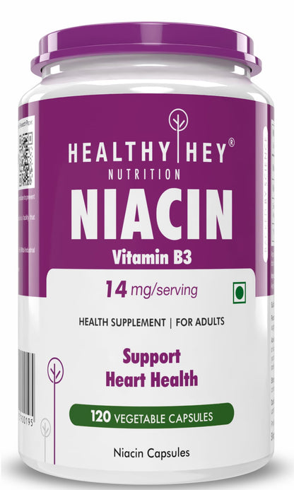 HealthyHey Nutrition Niacin Vitamin B3 120 Veg. Capsules