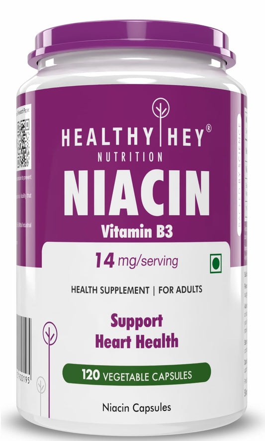HealthyHey Nutrition Niacin Vitamin B3 120 Veg. Capsules