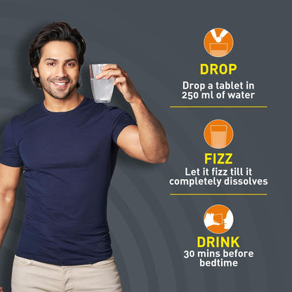 Fast&Up Magnesio - Restful Sleep Supplement - Magnesium & Zinc for Stress Management & Promoting Deep Sleep (60 Effervescent Tablets, Lime & Lemon Flavor)