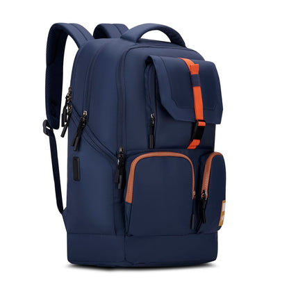Skybags Hustle 15.6 Inch Compatible Laptop Backpack 31L | 3 Compartments with Flushed USB Ports (Type A & Type C) & Rain Cover | Side Bottle Pockets | Office & Travel Backpack for Men & Women (Navy)