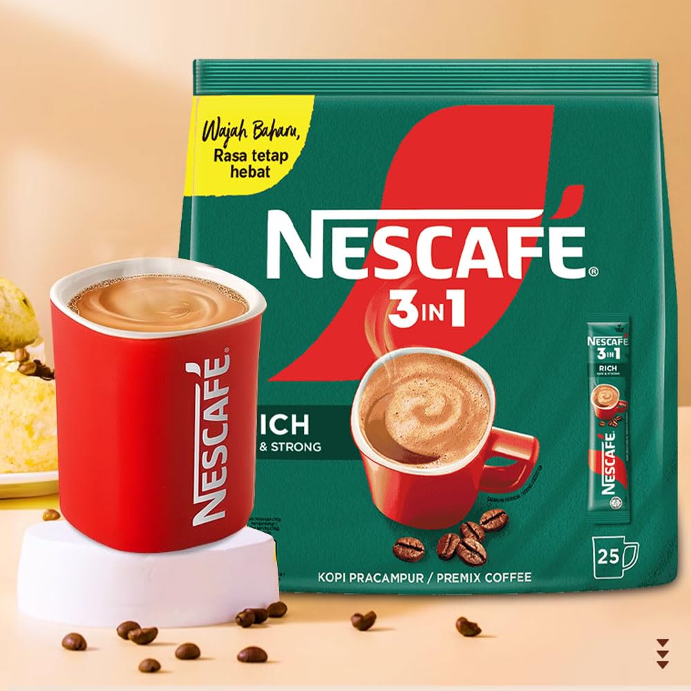 Nescafe 3 In1 Rich Premix Coffee 25 Sticks 450Gram, Bag