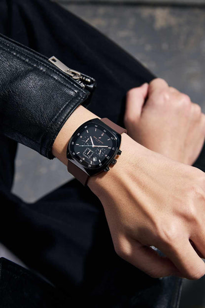Daniel Hechter Paris Bercy Collection Modern Chronograph Watch for Men with Square Dial and Silicon Band-DHM1001