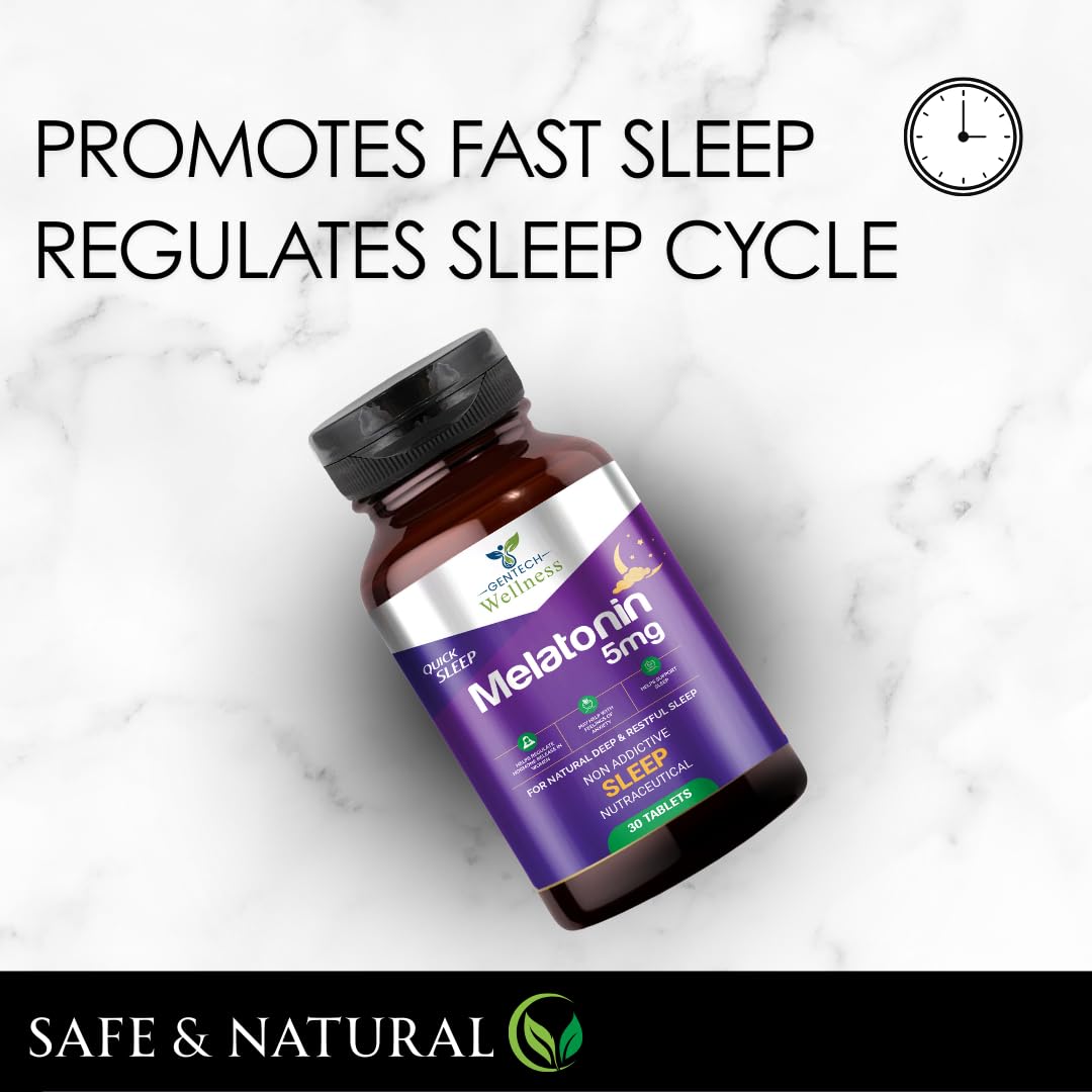 Gentech Wellness Melatonin 5mg tablets for natural deep & restful sleep