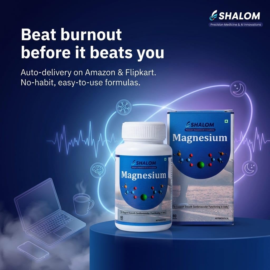 Shalom Pharmaceuticals Magnesium Glycinate (2000 mg, 100% RDA) | Better Sleep Quality & Muscle Recovery | High Absorption Chelated Magnesium | 60 Tablets