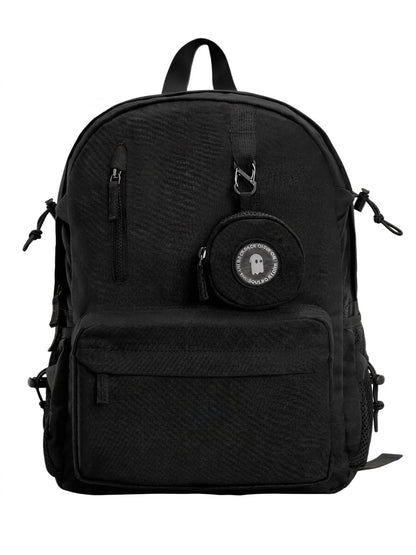 The Souled Store Nimbus: Phantom Backpacks | Sleek All-Black Urban Laptop Bag | Water-Resistant Multi-Compartment Travel Bag for Men & Women | Lightweight Durable College & Office Rucksack