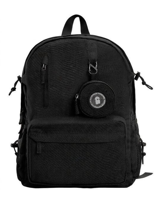 The Souled Store Nimbus: Phantom Backpacks | Sleek All-Black Urban Laptop Bag | Water-Resistant Multi-Compartment Travel Bag for Men & Women | Lightweight Durable College & Office Rucksack