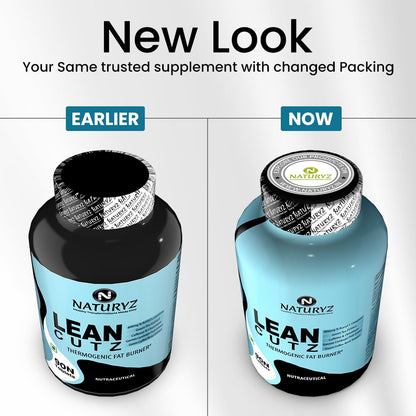 Naturyz LEAN CUTZ Thermogenic Fat Burner with Acetyl L Carnitine, Green tea Extract, Garcinia Cambogia, Green Coffee Bean Extract, Caffeine & Chromium Weight loss product for Men & Women - 90 Tablets