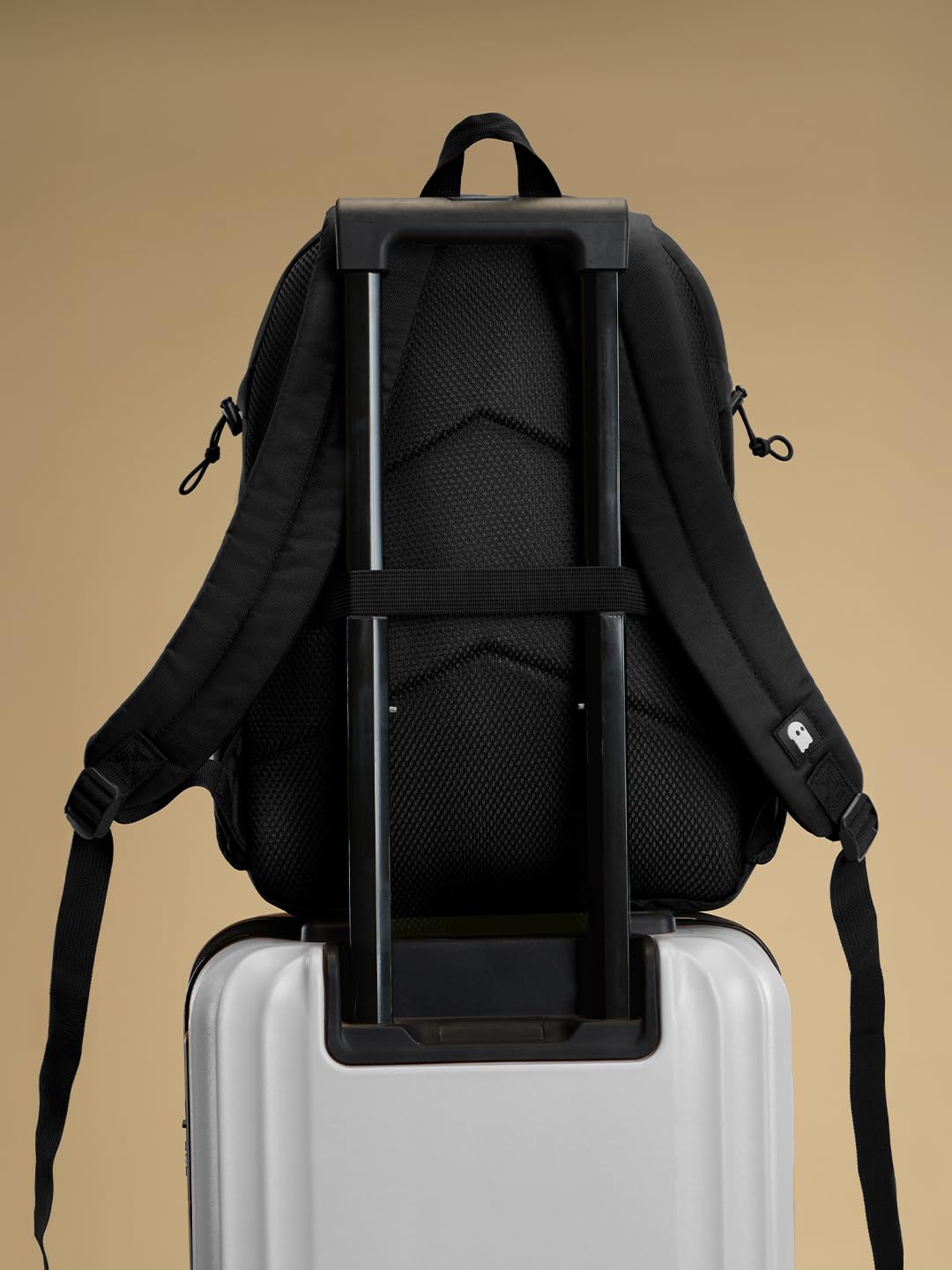 The Souled Store Nimbus: Phantom Backpacks | Sleek All-Black Urban Laptop Bag | Water-Resistant Multi-Compartment Travel Bag for Men & Women | Lightweight Durable College & Office Rucksack