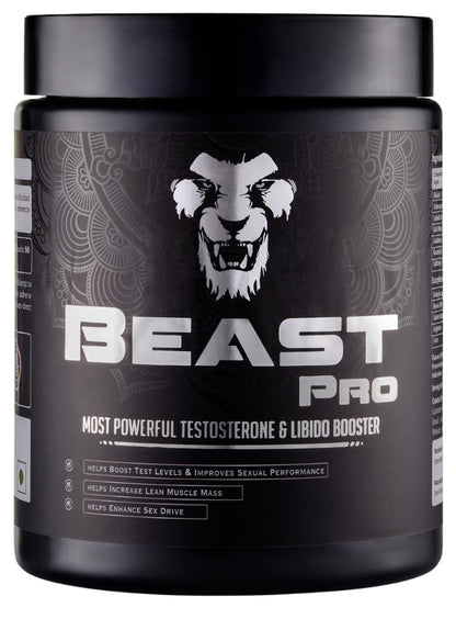 MANGO HERBS Beast Pro: Powerful Testosterone Booster for Men|Natural Libido Enhancer|Supports Strength,Stamina & Vitality|Ayurvedic Proprietary Medicine|Vegetarian,Powder,1 count,150 grams