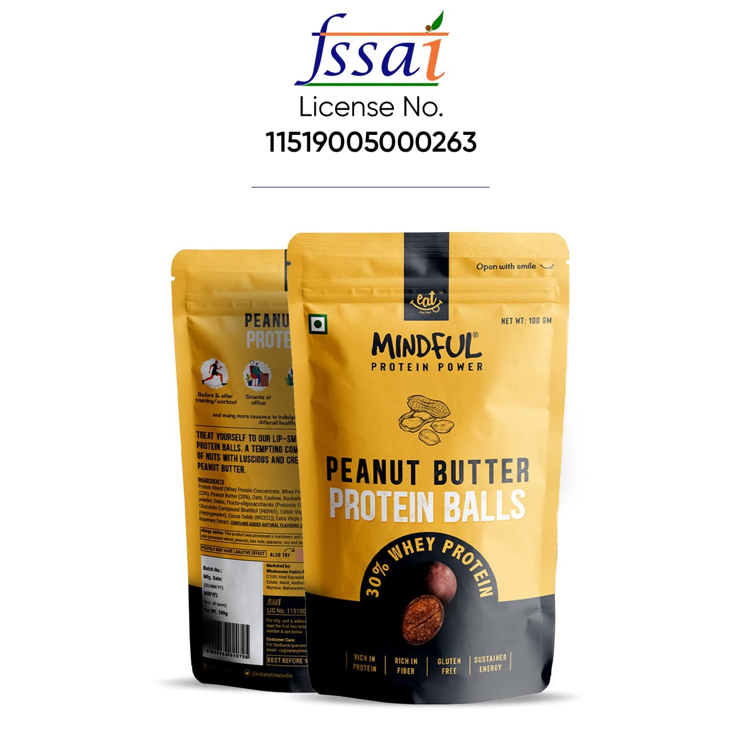 Eat Anytime Mindful Healthy Peanut Butter Protein Balls | 30% Whey Prot- image 3