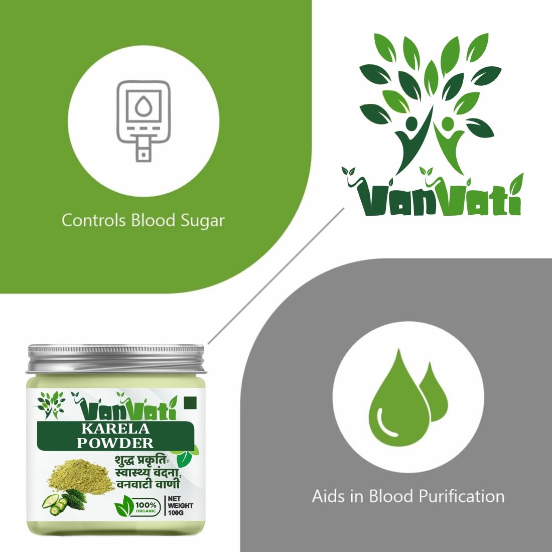 VANVATI Premium Karela Powder Herbal For Health Care And Wellness Powder 100gm