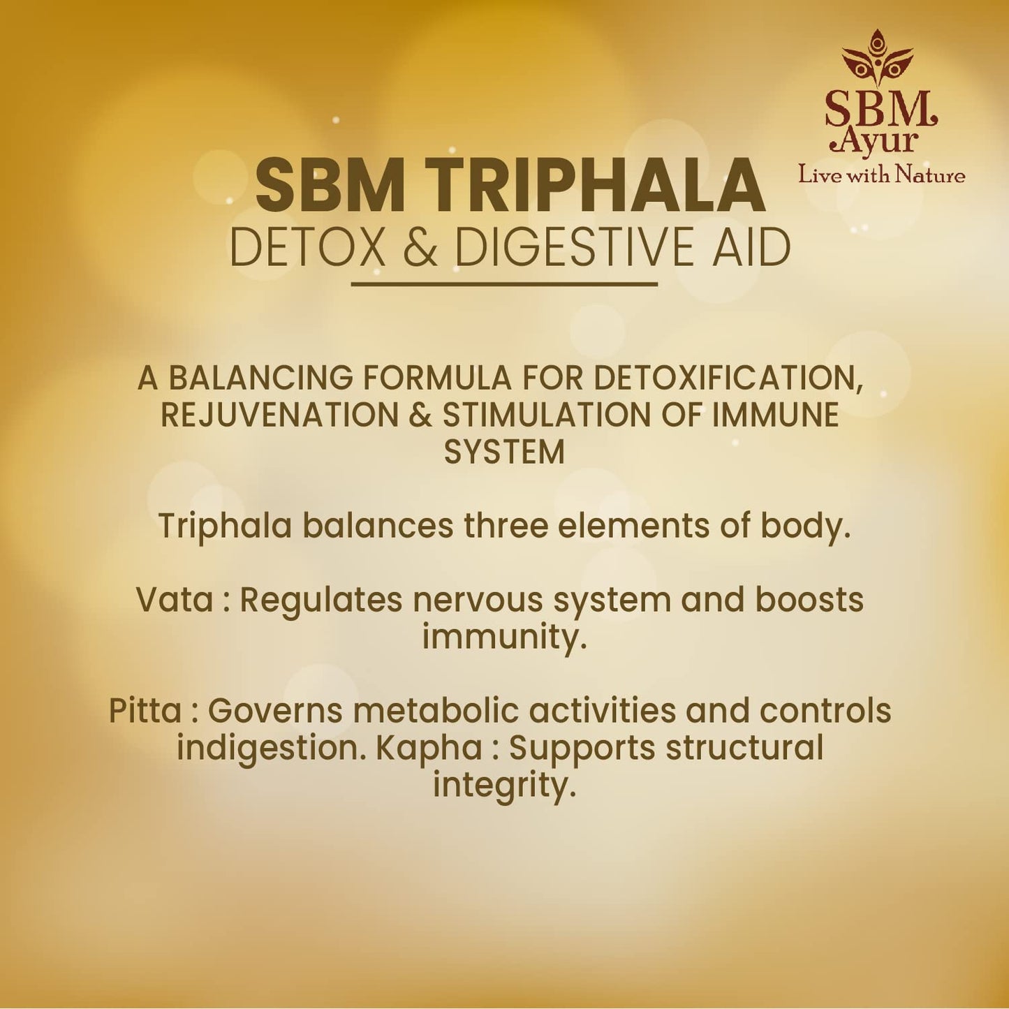 SBM Ayur Triphala 60 Ayurvedic Tablets