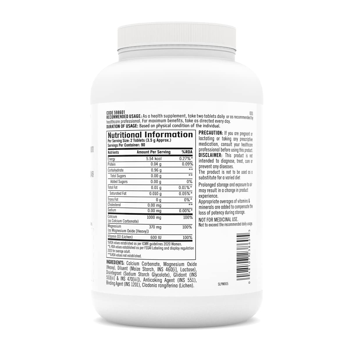 GNC Calcium Plus With Magnesium & Vitamin D3 | 180 Tablets | Strengthens Bones | Supports Strong Teeth | Promotes Healthy Muscle Contraction | Formulated in USA | 1000mg Per Serving