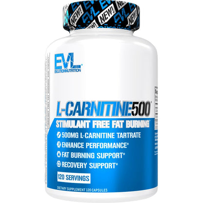 Evlution Nutrition Carnitine500 500 mg of Pure L-Carnitine in Each Serving (120 Serving, Capsule)