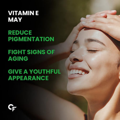 Carbamide Forte 400mg Vitamin E Capsules for Face and Hair | 100% Natural Vitamin E Supplement with Vitamin E Oil | Paraben Free - 120 Capsules