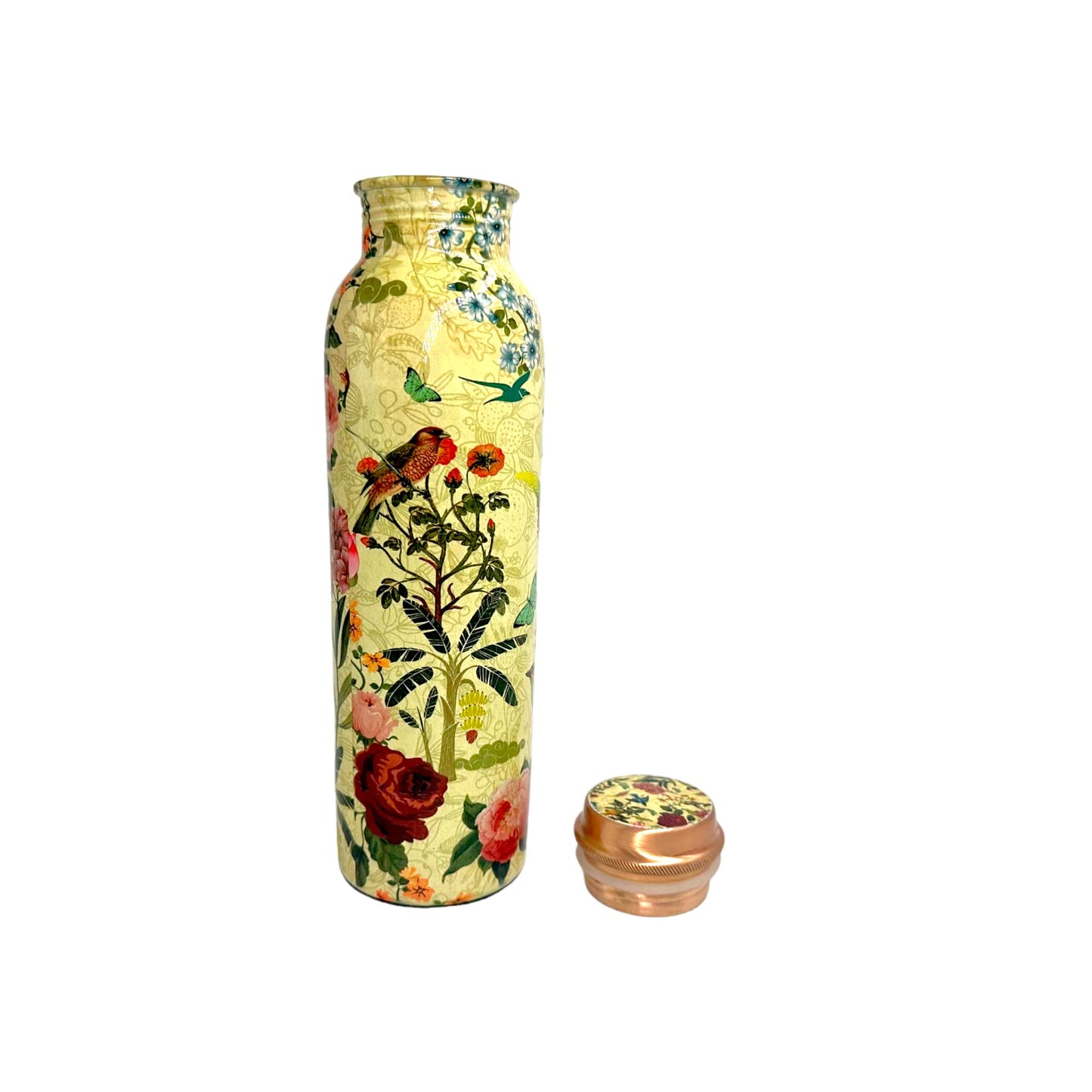 AC ANAND CRAFTS Red Flower Digitel Printed Copper Water Bottle One Liter Pack Of 1