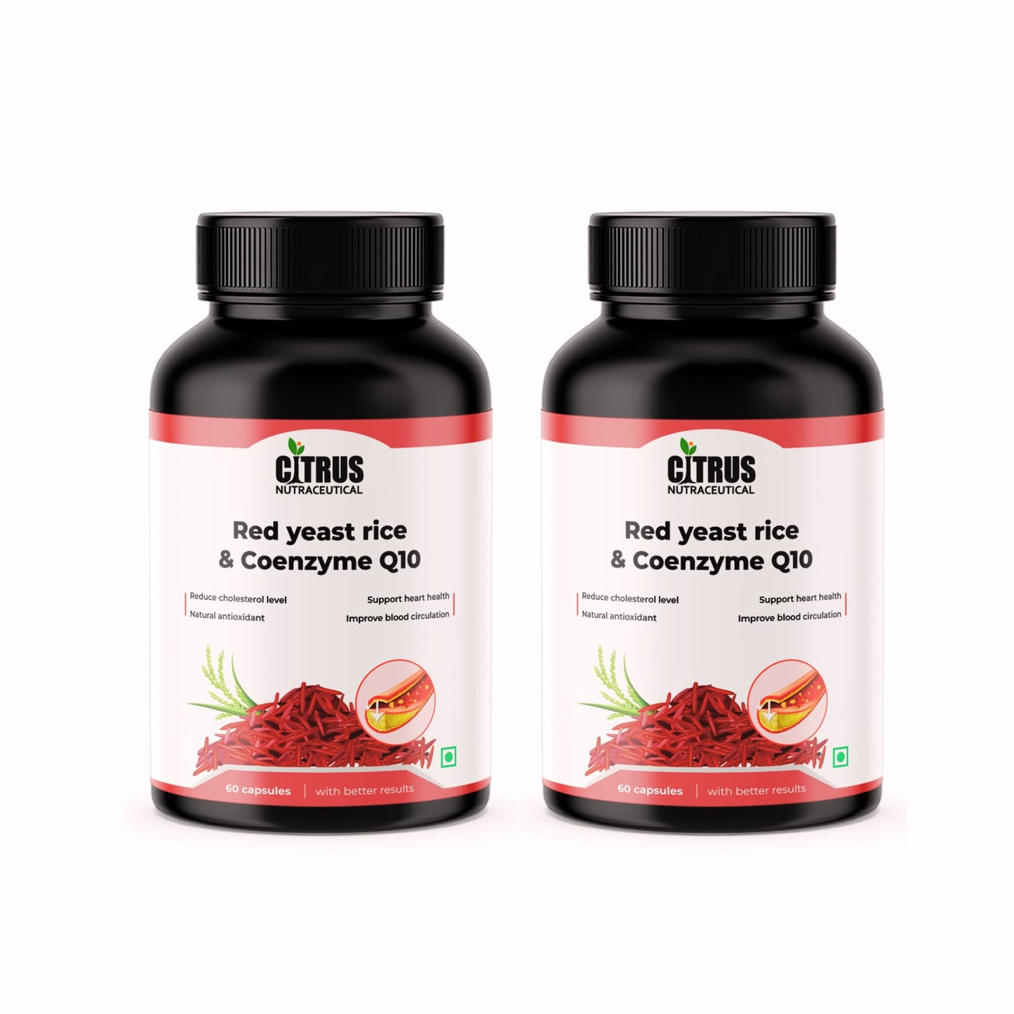CITRUS NUTRACEUTICAL Red Yeast Rice 600mg & CoQ10 100mg Capsules