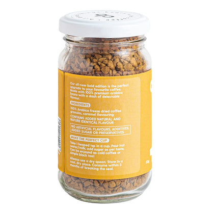 Country Bean Caramel Instant Coffee Powder 50 G | 100% Arabica, Freeze-dried, Flavoured coffee | No Added Sugar | Makes 25 Cups