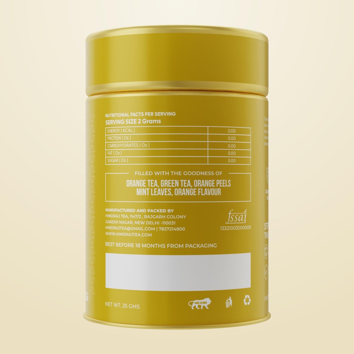 House of Hindraj Chamomile Rani Herbal Loose Tea 25 g Organic, Whole Chamomile Flowers, 100% Natural & Organic Ingredients, No Added Sugar Relaxing & Calming, Stress Relief