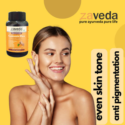 Zaveda Nano Curcumin Plus 1500mg| High absorption Pure Nano Curcumin with Biopiperine | Ayurvedic | Antioxidant & Anti-inflammatory - Skin, Heart, Joint Support |Veg Caps 30