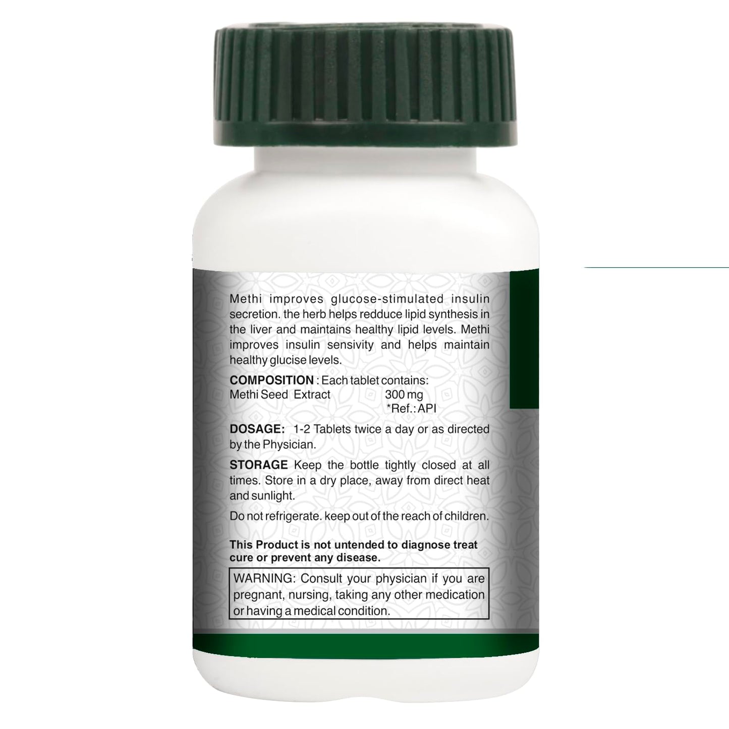 Vogue Wellness Fenugreek Tablets (Methi) | Natural Herbal Supplement for Digestive Health & Wellness | Supports Healthy Blood Sugar Levels & Hormonal Balance | 60 Tablets