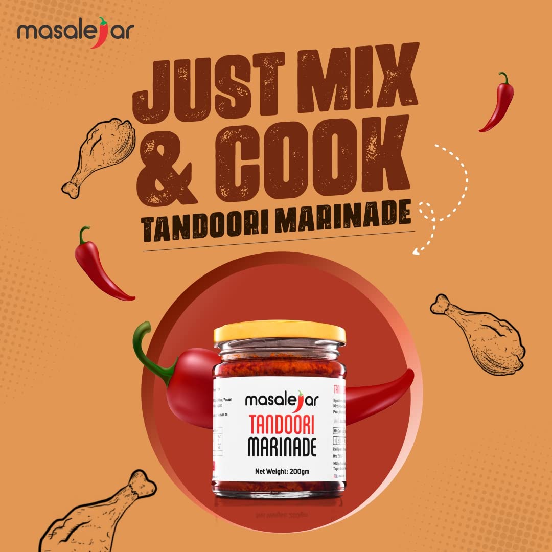 Masalejar Tandoori Marinade Masala 100g – Ready-to-Cook Veg Tikka & BBQ Spice Mix for Paneer, Mushroom, Veg Starters & Curries