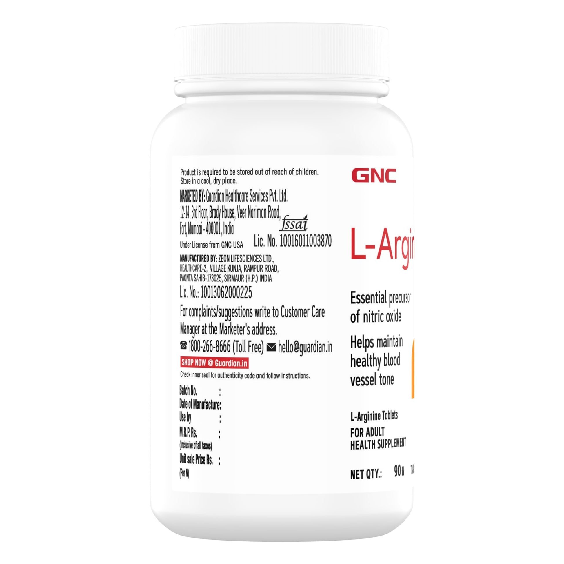 GNC L-Arginine 1000 mg | 90 Tablets | 1000mg Per Serving- image 3