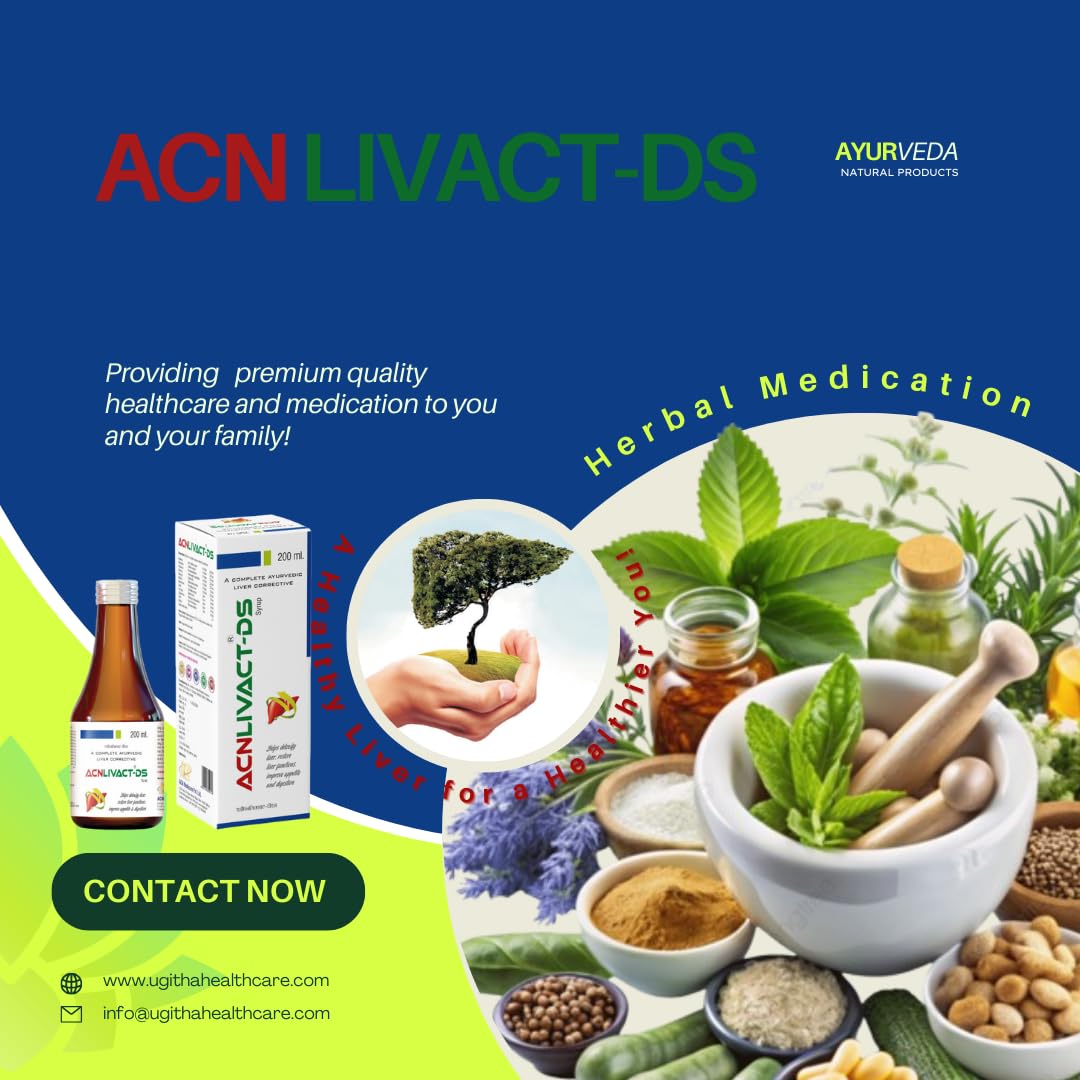 ACN Livact DS Liver Tonic - Herbal Supplement Syrup with Bhumi Amla, Kalmegh, Punarnava, Kutki for Liver Function and Digestive Wellness