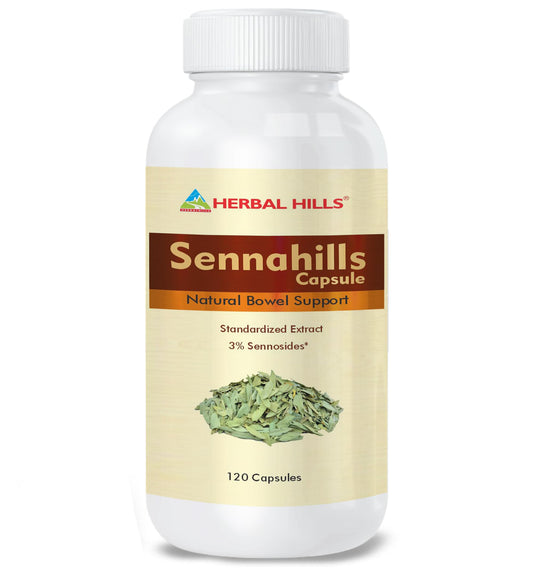 Herbal Hills Senna Capsules, (120 Capsules Pack) | Supports Natural Laxative & B