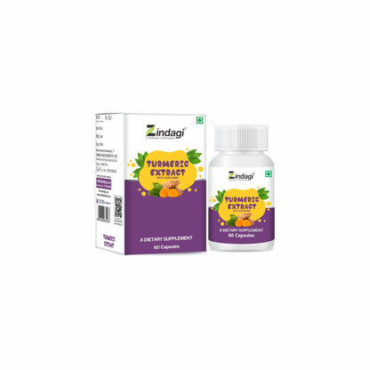 Zindagi 100% Pure Ashwagandha Extract Capsules and Turmeric Extract Capsules With Curcumin - Herbal Health Supplement For Diabetic - Maintain Healthy Joints(Combo Offer)