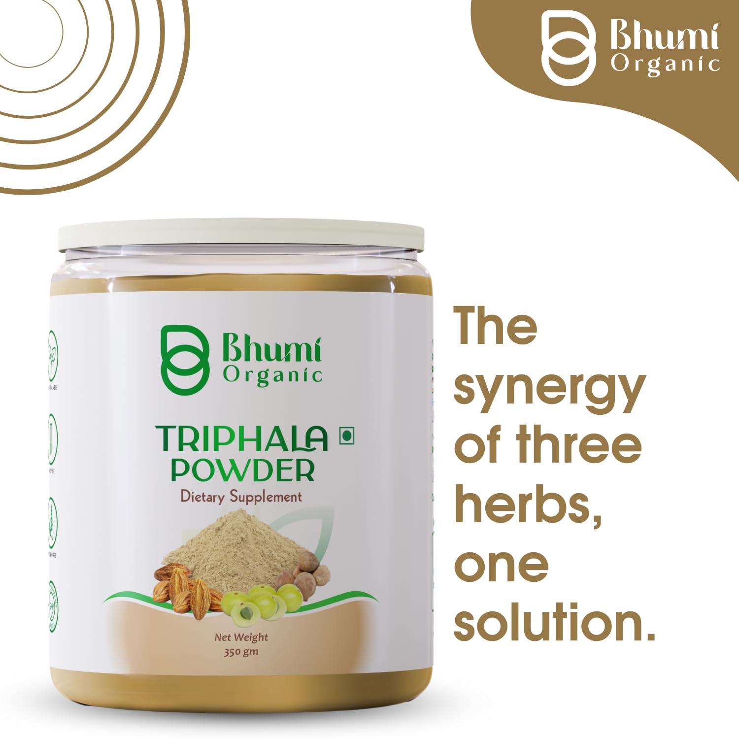 Bhumi Organic Triphala Powder 300g (10.58 Oz) | 100% Pure Ayurvedic Dig- image 2